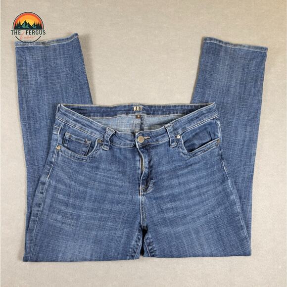 Kut From The Kloth Straight Jeans Blue Medium Wash Denim Pockets Women's 14 - Picture 4 of 12